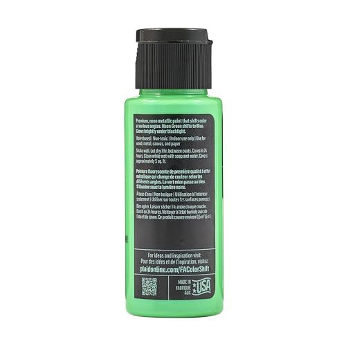 Image of FolkArt, Color Shift Blacklight Acrylic Paint, Neon Green