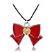 Produktbild zbzmm Halskette Sailor Moon Bowknot Anhänger Halskette Anime Cosplay Rote Schleife Halskette Für Frauen Mädchen Schmuck
