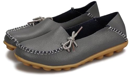 Image of Women's Leather Slipper Loafers Flat Shoes Slip-Ons
