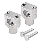 ROUND 1' Handlebar Bar Risers Motorcycle Bar Clamps Compatible with Harley Handle Bar Riser Extension Kit Chrome,1.5inch Raise