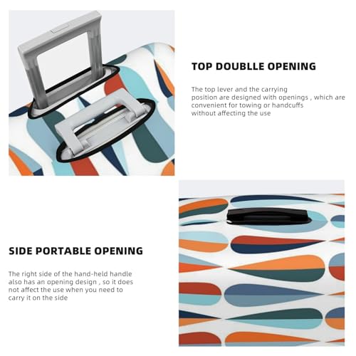 Mid Century Modern With Drop Shapes Print Luggage Suitcase Covers Elastic Washable Luggage Protector Luggage Covers For Suitcase 5