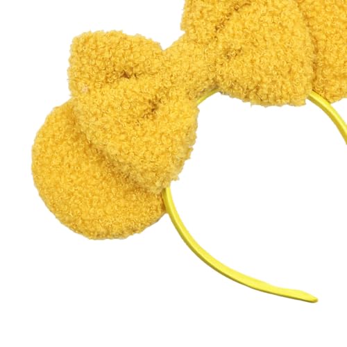 Batsysm Wool Mouse Ear Headband Fluffy Hair Bow Hairband Festival Party Decoration Fashion Headwear for Women Girls