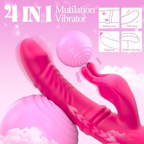 Image of Rabbit Vibrator Sex Toys for Women, Swinging Dildo Vibrator with 3 Swing Modes, 10 Vibrations, 30 Swing G Spot & Clitoral Stimulation, Adult Toys for Women Couples Solo
