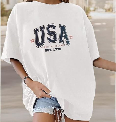 Image of Remidoo Oversized Graphic Tshirts for Women Casual Loose Fit Short Sleeve Tee