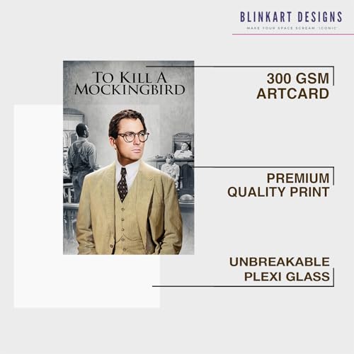 Image of BLINKART To Kill A Mockingbird (1962) Movie Poster Frame 12x18 Inch | Premium 300 GSM Paper Wall Print | Mid Century Vintage Film Artwork for Home, Bedroom, Living Room, Office | Framed Photo Decor