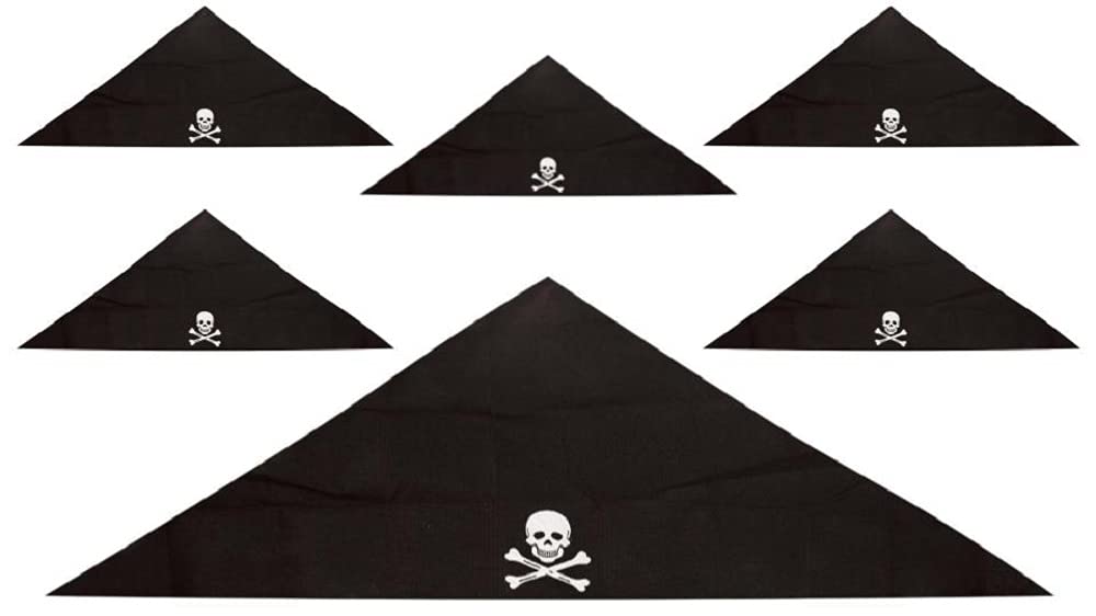 Henbrandt Black 5 X Pirate Skull And Crossbones Bandana (Child)