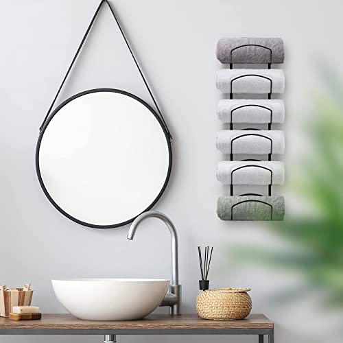 Canyave Towel Racks For Bathroom, Towel Rack Wall Mounted Bathroom Towel Holder, Towel Storage For Rolled Bath Shower Hand Towel, 3 Levels X 2Pcs (Black) #TOP3