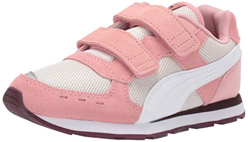 PUMA Unisex-Child Vista Hook and Look Sneaker, Bridal Rose White-Pastel Parchment, 2 M US Little Kid