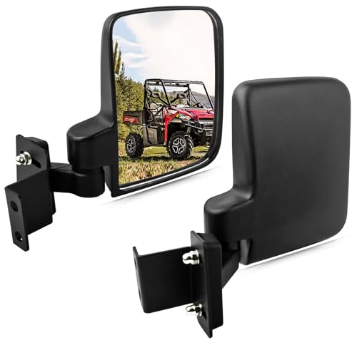 UNIGT Side View Mirrors Compatible with 2013-2023 Polaris Ranger 500 570 900 - Fits Pro-Fit Cab Lock N Ride Factory Cage Frame - NOT FOR ROUND ROLL BARS