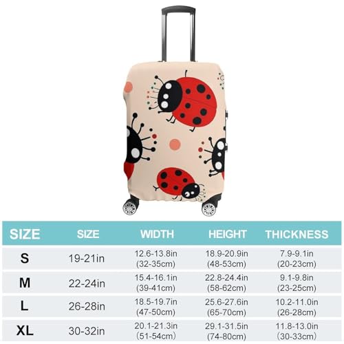 Carry on Luggage Cover Cute Ladybug Suitcase Covers for Luggages Tsa Approved Travel Luggage Sleeve Protector Elastic Suitcase Protector Anti-Scratch Washable Fits 19-30 Inch Case -S2