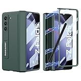 DOOTOO for Samsung Galaxy Z Fold 5 Case with [Fold5 Edition S-Pen Holder] Magnetic Hinge Coverage Protective Built-in Screen Protector Kickstand Shockproof All-Inclusive Case (Green)