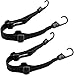 2 Pezzi Moto Corda Elastica con Ganci,Cinghia Elastica con Ganci,Cinghie Moto Bagagli,in Nylon Corda Regolabile Portapacchi Portacaso Corda Elastica con Ganci per Moto Bici Scooter Portacasco（Nero）