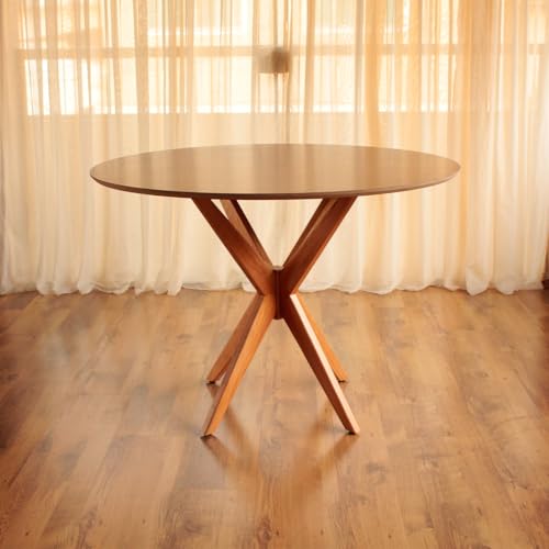 Mesa de Jantar Redonda Base Estrela Tampo de BP 18mm com Acabamento Texturizado (88 CM)