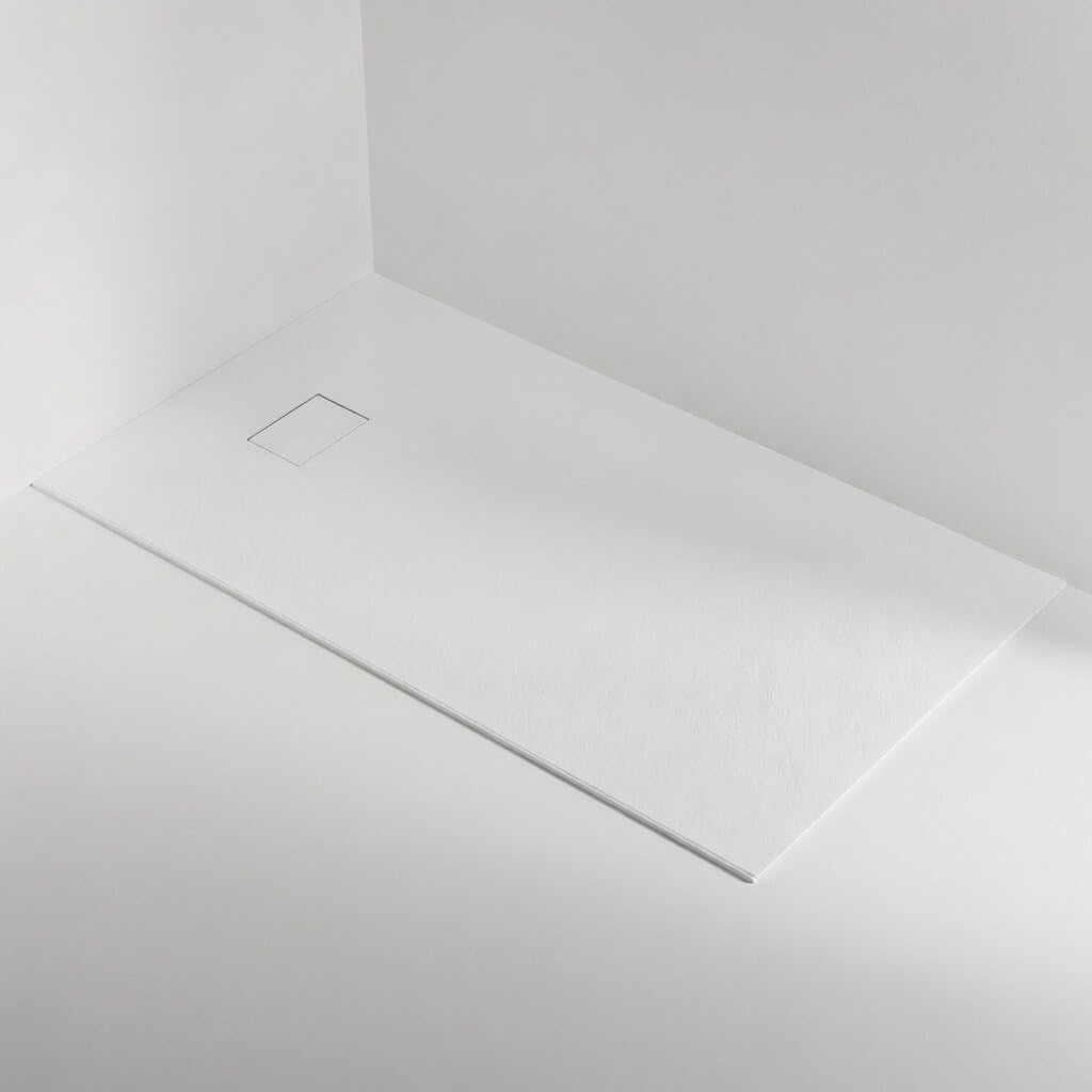 Piatto doccia in resina 70x160 cm SMC effetto pietra colore bianco CUBA