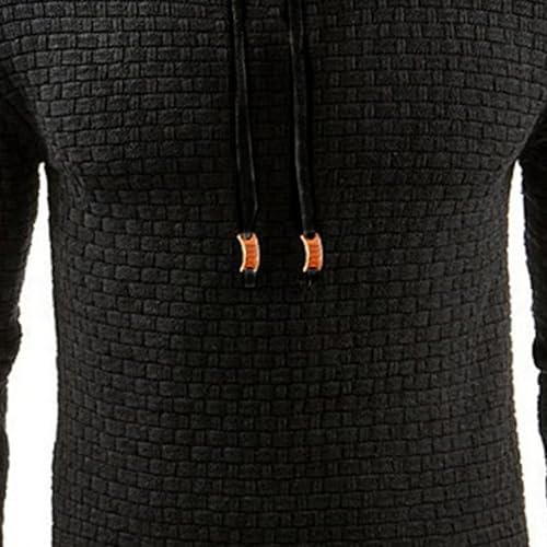 Maiyifu-GJ Men’s Sweatshirts Long Sleeve Pullover Patchwork Plaid Jacquard Hoodie Casual Drawstring Hoody Top4
