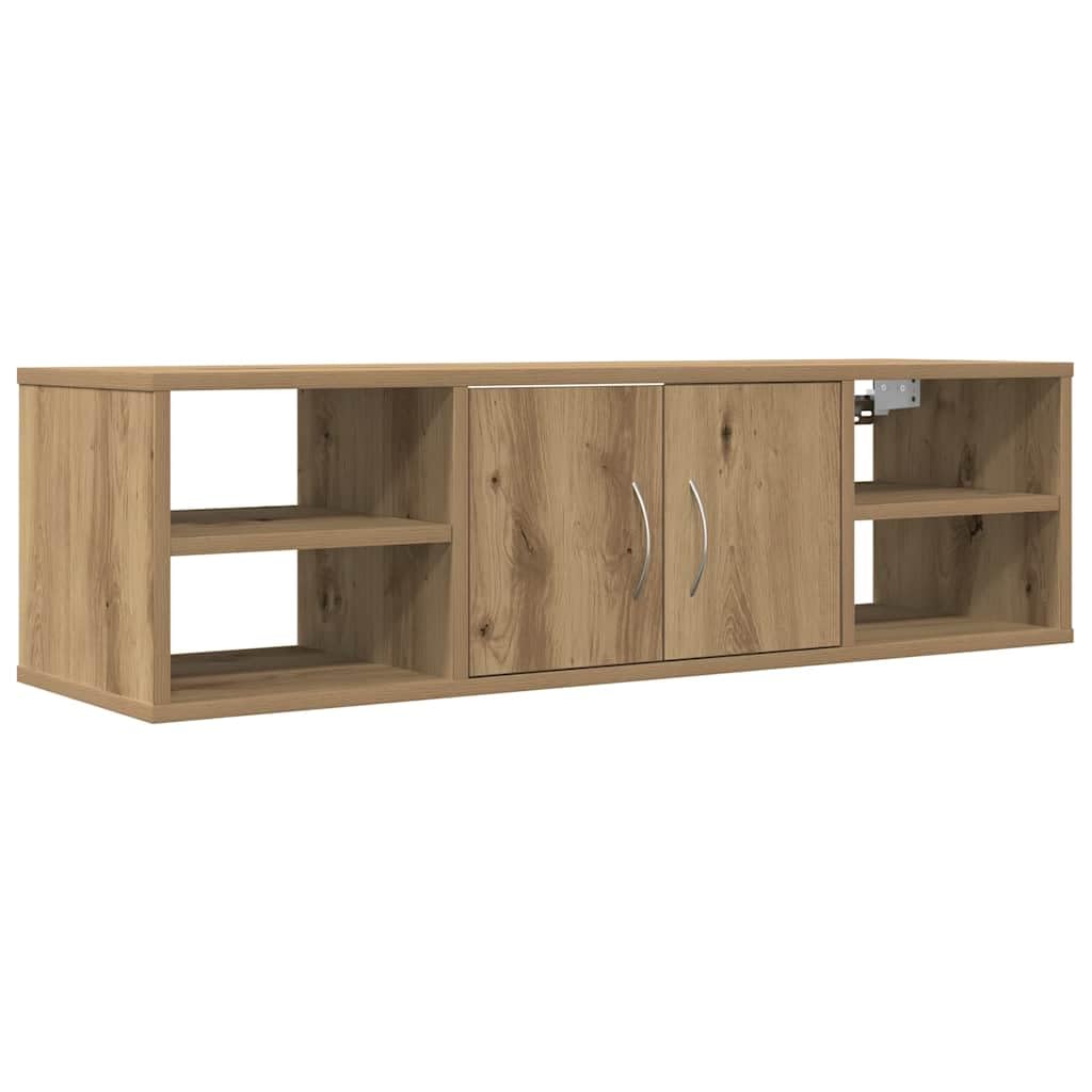 Wandschrank Artisan-Eiche aus Holzwerkstoff, 101x30x29 cm, schwebendes Regal mit hoher Tragkraft (60 kg) für Küche, Bad und Wohnzimmer