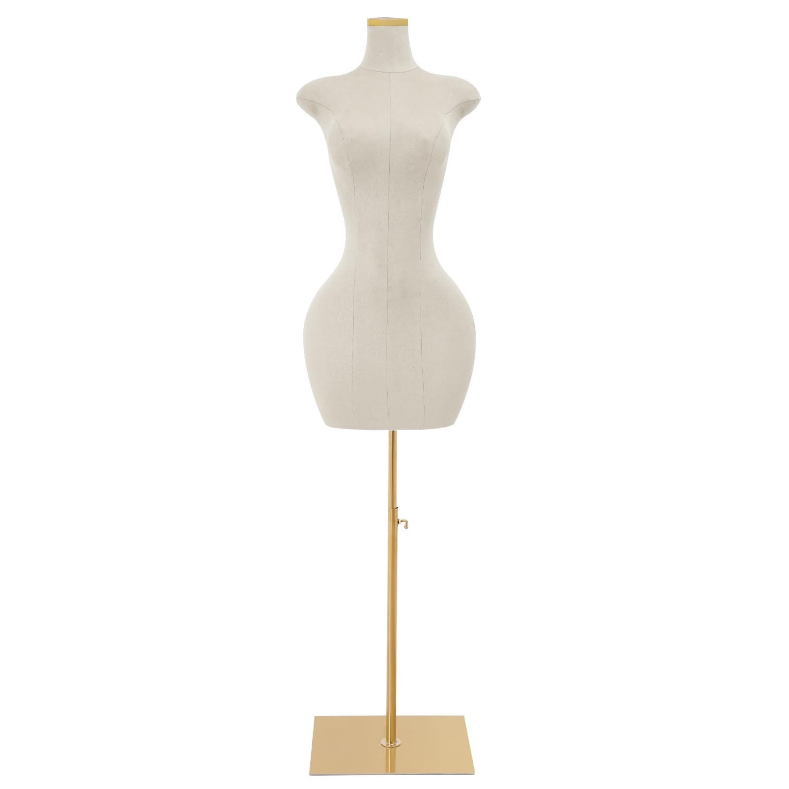 Manekin krawiecki, regulacja wysokości 150-210 cm, PU zamsz metalowy, damski manekin wystawowy, nowoczesny, do butików i sklepów odzieżowych