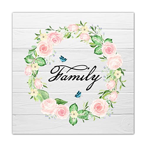 Panneau de bois familial suspendre decoration rustique moderne salon buanderie 40cm CustonCares