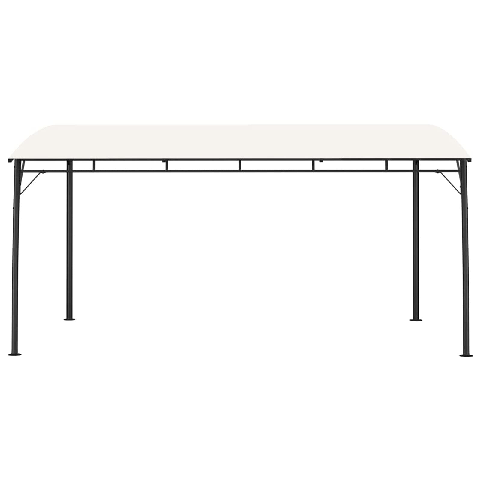 Pergola de jardin bioclimatique 4 x 3 x 2,55 m, couleur crème, idéale pour terrasse, arrière-cour et événements, solution d'ombre élégante pour les espaces de jardin