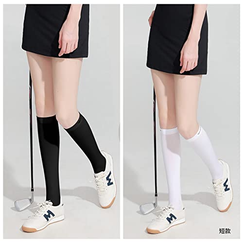 Image of Golf Sun Protection Socks UPF50+ Overknee Stocking Ice Silk Breathable Cool Socks for Women School Outdoor Sports