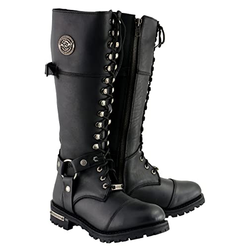 Image of Milwaukee Leather Women's Premium Leather Motorcycle Harness Boots Collection MBL - 6.5