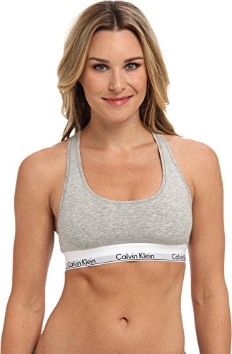 Calvin Klein Modern Cotton Unlined Wireless Bralette, Grey Heather, Small