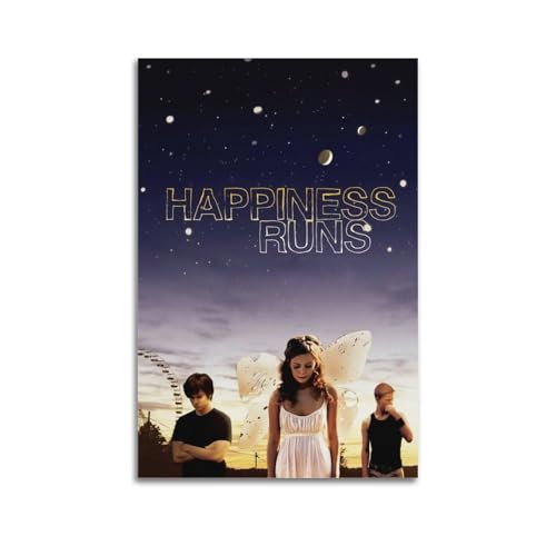 RUWHEYQW Happiness Runs - Póster vintage para pared, lienzo, estético, póster de música y películas, decoración para sala de estar, dormitorio, 60 x 90 cm, estilo sin marco