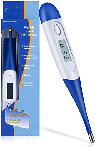 Digital Thermometer, Vabogu Thermometer Soft Head Liquid LCD Digital Thermometer,Accurate and Fast Reading Fever Temperature Measurement Tool for Kid and Adult (Dark Blue)