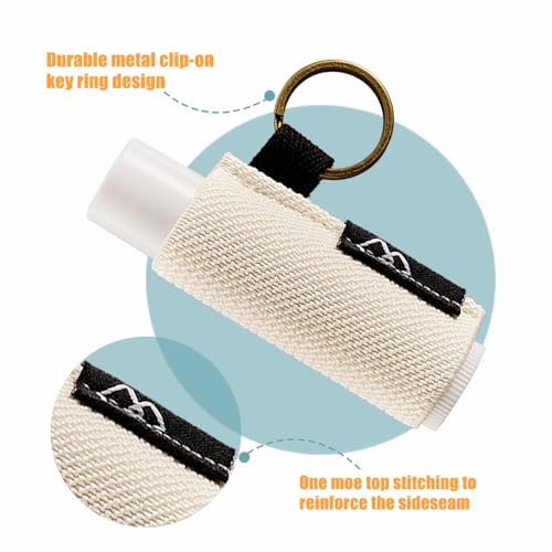 Image of WK IEASON 10pcs Lip Balm Holder Keychain, Clip-on Lipstick Sleeve, Compatible with Chapstick, Burt's Bees, Elastic Lip Balm Holder, Gift for Women, Girls, Teens