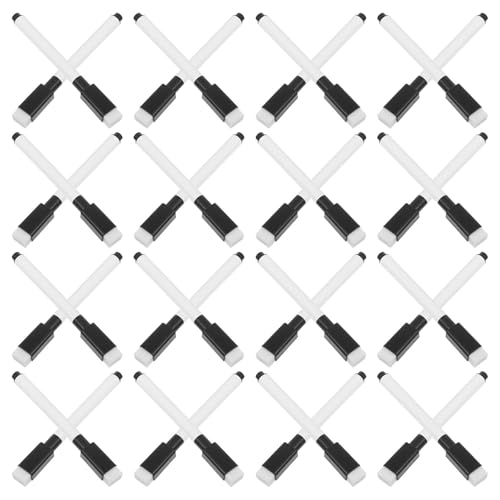 MINAOLULUS 50 Rotuladores para Pizarra Magnéticos con Borrador, Punta Fina, Color Negro, Ideales para Aula, Oficina y Hogar, Marcadores de Borrado en Seco Prácticos y Portátiles