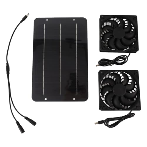 Kit de ventilador de panel solar 10W Topiky con extractores duales y red de protección 5