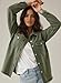 Dokotoo Womens Casual Fashion Spring Fall Jackets Jeans Coat Trucker Jackets Ripped Denim Jacket Plus Size Long Sleeve Denim Shirts Oversized Classic Distressed Jean Jacket With Pocket Green M