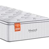 Inducol Montreal Colchão de Solteiro com Molas Ensacadas, Europillow e SoftGel, Branco, 28x88x188cm, Revestimento em Malha Poliéster