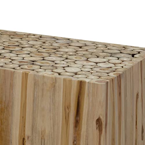 Table basse en teck véritable 90 x 50 x 30 cm table d'appoint robuste fait main