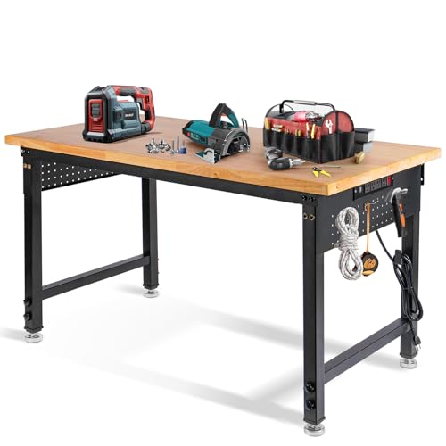 FIXCHIGO 48-Inch Rubber Wood Workbench