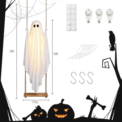40% off Large Outdoor Halloween Decorations 5FT Swing Hanging Ghost for Porch - image 2