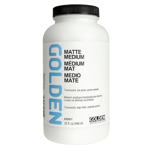 Matte Medium by GOLDEN 32 fl. oz. Jar Professional Acrylic Medium Semi-Transparent