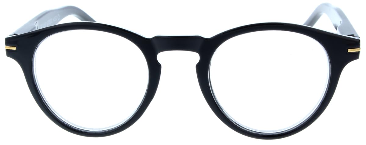 Lunettes de lecture rétro avec charnières à ressort, noir + 2,50 dpt