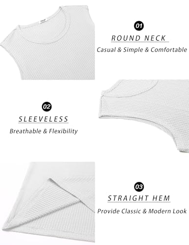 coofandy mens casual tank tops 2 pack waffle knit sleeveless shirt breathable tank shirts summer muscle tee