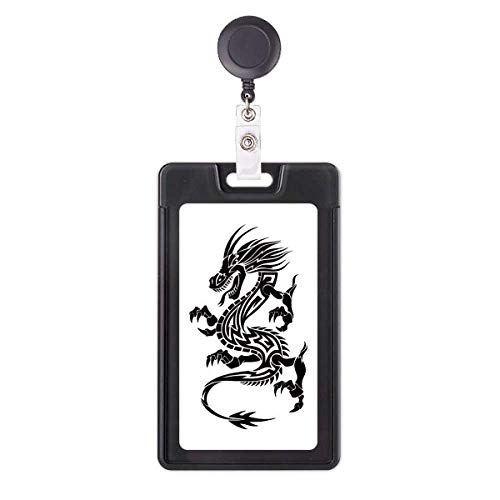 Porte-badge rétractable dragon art silhouette pour l'organisation des infirmières et bureaux