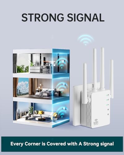 Image of 2026 WiFi Extender Signal Booster for Home, 10X Faster New Wireless Long Range Amplifier, Covers up to 13888 sq.ft, WiFi Booster Dual Band,WiFi Repeater with Ethernet Port & EasyMesh, Easy Setup