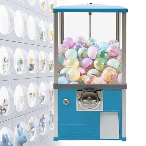zhenmaster Machine Gashapon Professionnelle, Distributeur Capsule Et Bonbons, Grande Capacité avec Serrure De Sécurité, Fonctionnement Mécanique sans Électricité, Idéal pour Magasins Et Parcs(Blue)