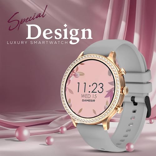Image of GameSir GenDiva Smartwatch for Women with Bluetooth Calling, 1.69 inch AMOLED Display, 100+ Sports Modes, Health & Sleep Monitor, Voice Assistant, IP68 Waterproof, Long Battery Life, (Grey)