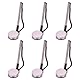 PATIKIL 6Pcs Sicherer Stift mit Klebebandkette und Sicherheitsstifthalter, Empfangstresenstifte Schreibtischstift Schwarz Tintenpatronen für Büro Zuhause Büromaterial, Runde Basis, Lila