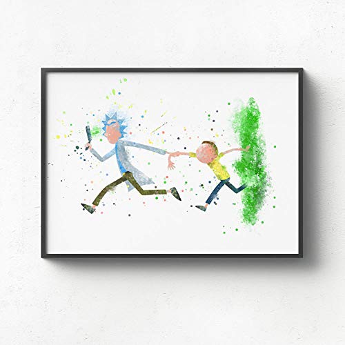 None brand Abstract Morty Rick Wall Art Canvas Painting Nordic Posters and Prints Wall Pictures For...