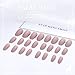 Edary Ballerina Fake Nails Nude Pure Color Matte Coffin Nails Full Cover Medium False Nails Art Tips 24Pcs for Women