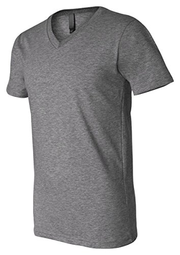 Bella Canvas Comfortable V-Neck Jersey T-Shirt, Large, Deep Heather