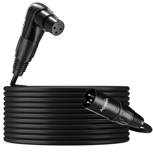 Adoreen Straight XLR Male to Right-Angle XLR Female Microphone Cable 6 Ft, Adjustable 90 Degree Pro Balanced Shielded 3 Pin DMX Patch Cord for Studio Audio&DJ Stage Live Recording&Speaker System