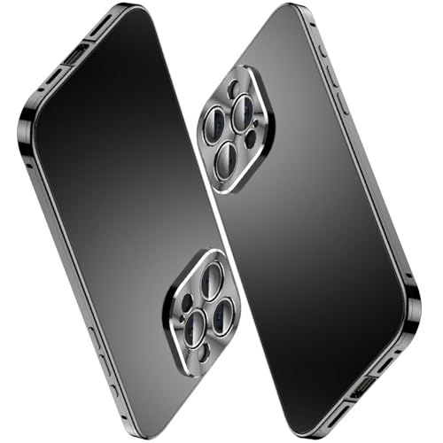 Coque iPhone 16 Pro Max en métal et PC givré noir luxe