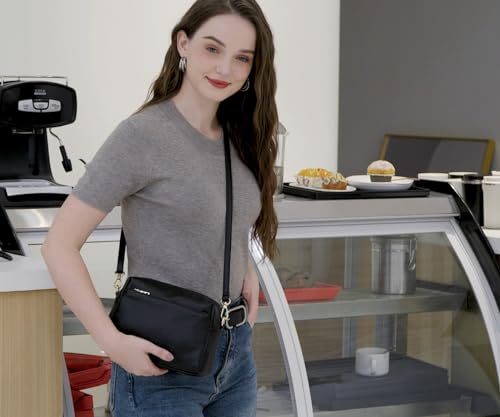 Small Cross body Bag for Women, Cellphone Bags Purse Vegan Leather, Black2